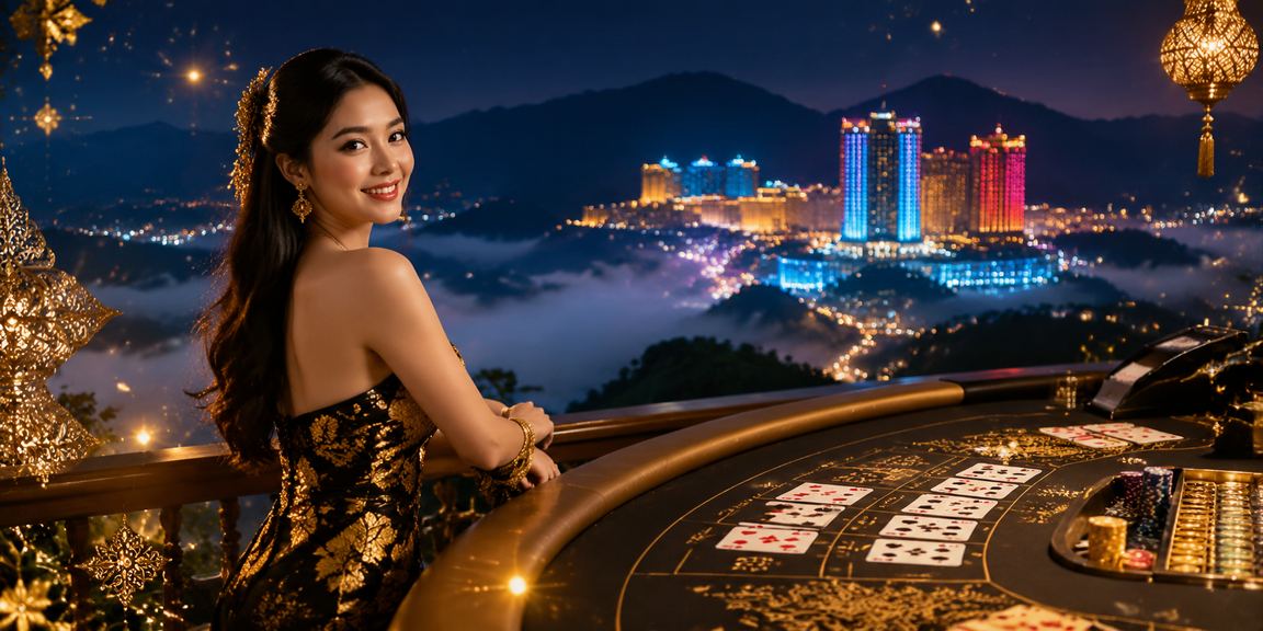 Meja baccarat bergaya di Genting Highlands dalam suasana kasino mewah Malaysia