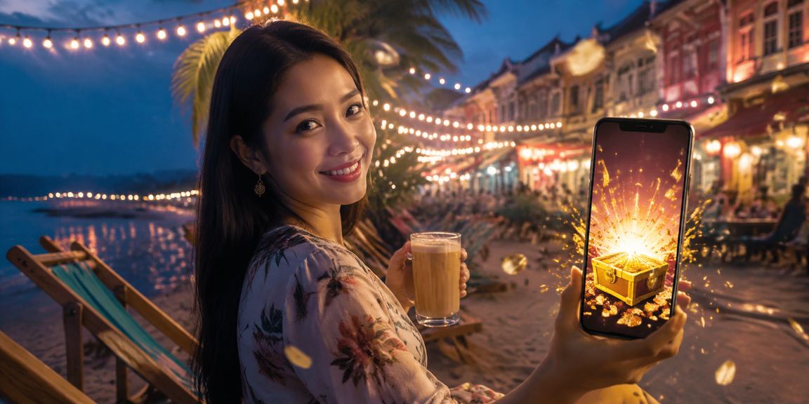 Pengguna Malaysia log masuk ke platform 2083 menggunakan telefon pintar di Melaka